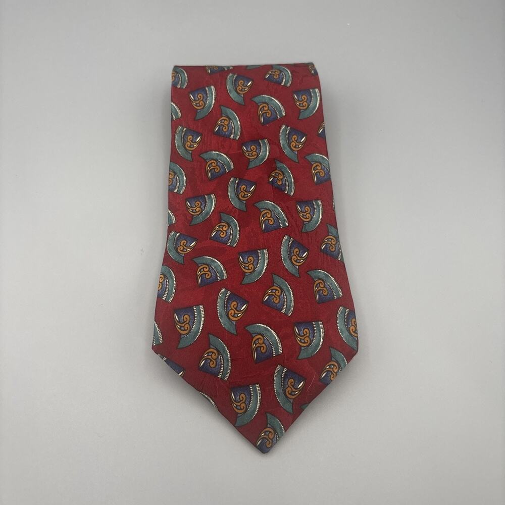 Adolfo Couture Handmade Vintage Luxury 100% Silk Neck Red